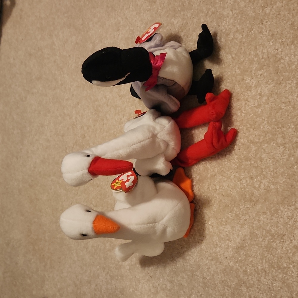 Set of 3 bird beanie babies